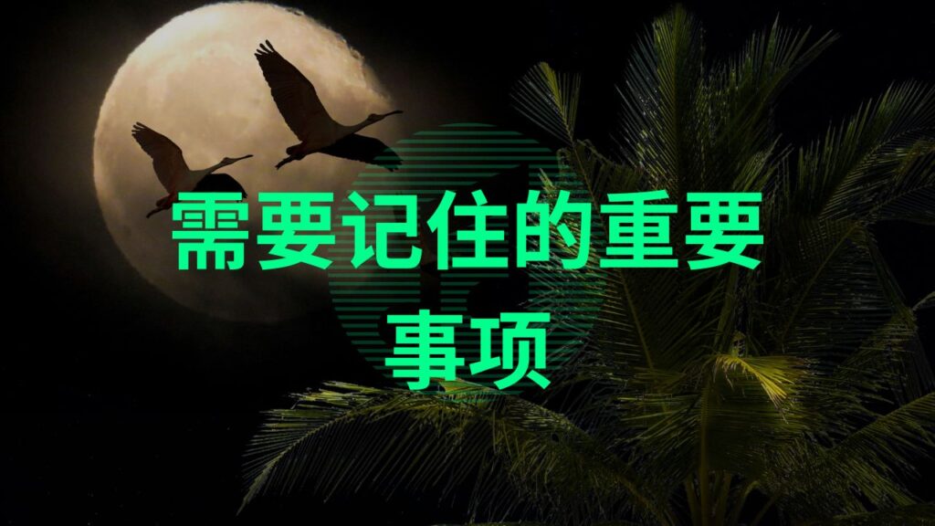 需要记住的重要事项